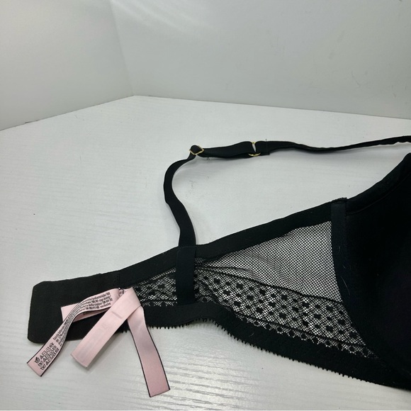Victoria’s Secret Plunge Black Lace Mesh Adjustable Strap Bra 36DD - Picture 10 of 14